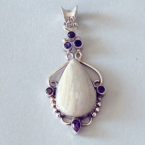 925 Sterling Silver Natural Stone Pendant